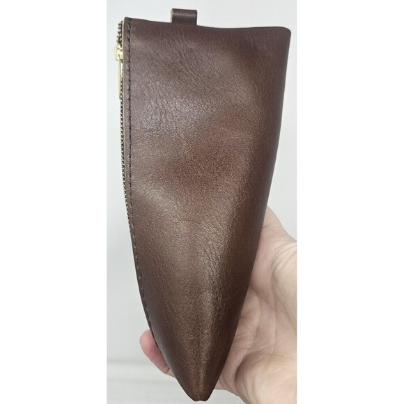 Portland Leather Goods Alpine Pouch Zippered Pouch Brown Makeup Bag NEW - Picture 3 of 7